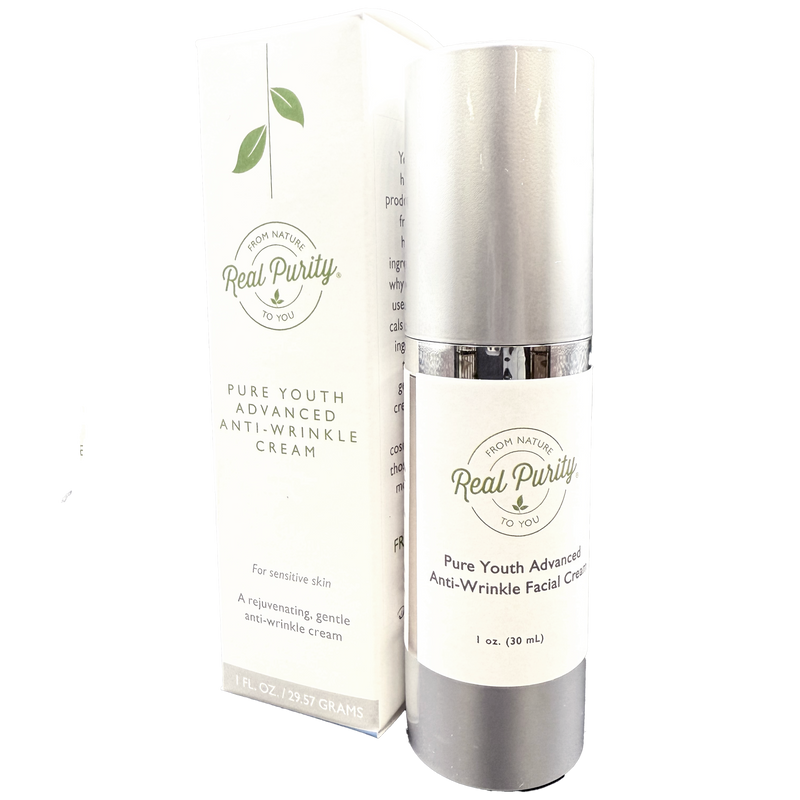 Real Purity Pure Youth Advanced Anti-Wrinkle Cream and box.
