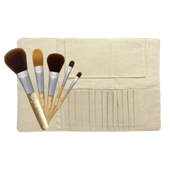 Makeup Brush Kit (Roll-up Bag and 5 Brushes)