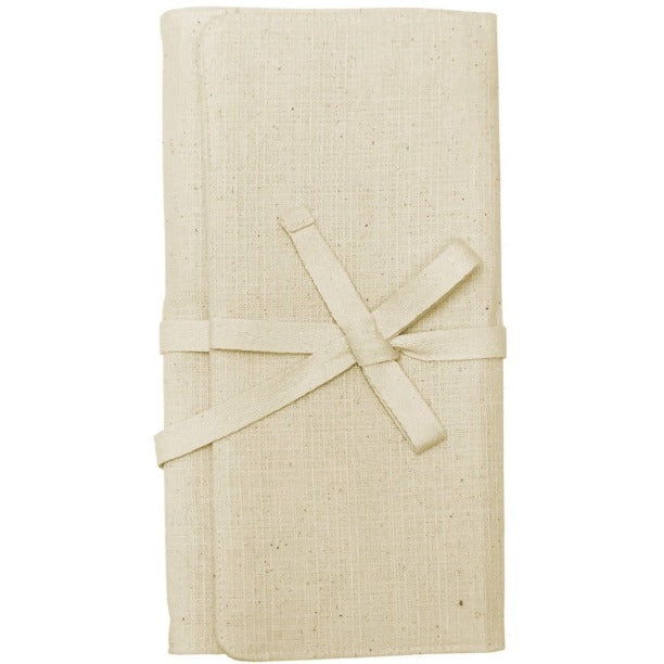 Cream Canvas Makeup Brush Roll-Up
