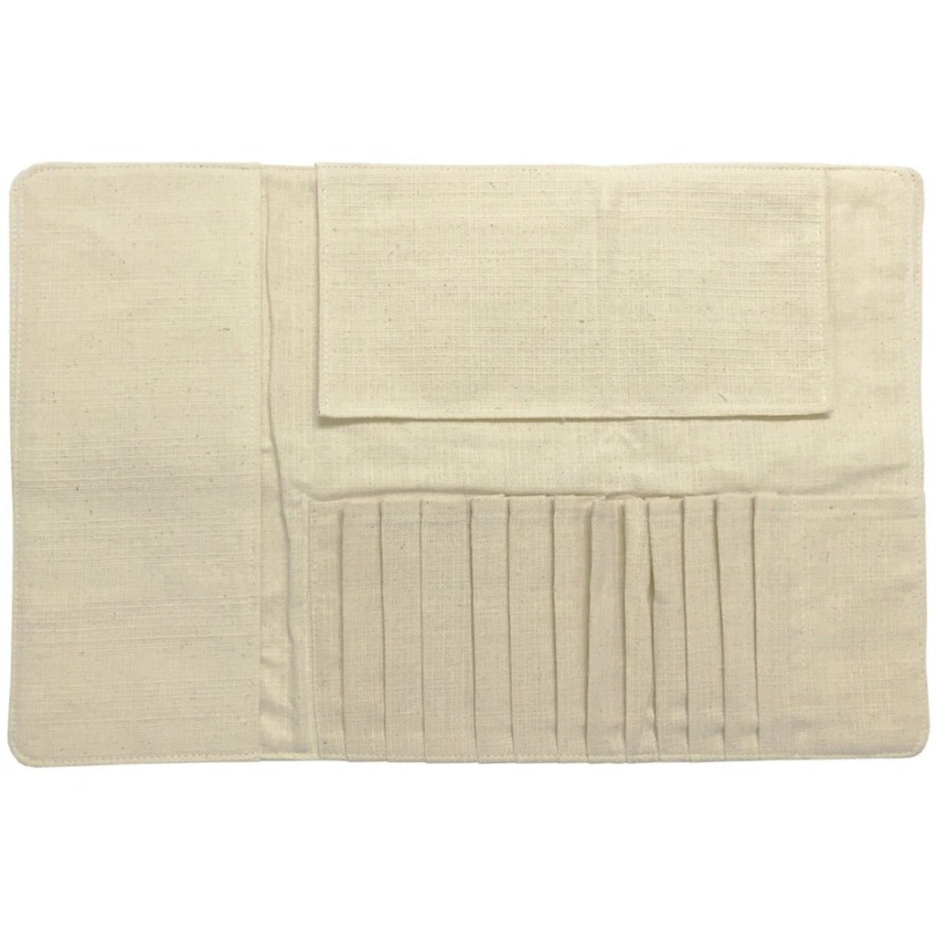 Cream Canvas Makeup Brush Roll-Up